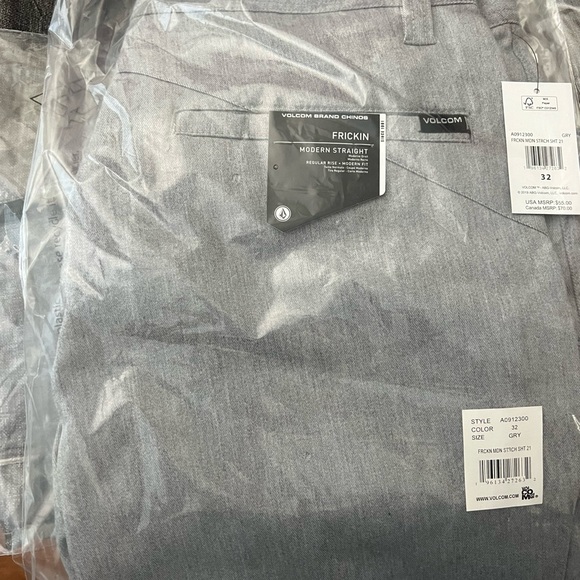 NWT Volcom Frickin Modern Stretch Chino Short- Grey Size 32 - Picture 5 of 5